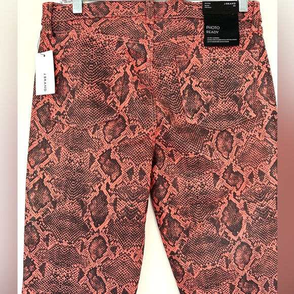 NWT J Brand  Selena Coated Kalani Boa Snakeskin Print Crop Boot Denim Jeans - Picture 9 of 12